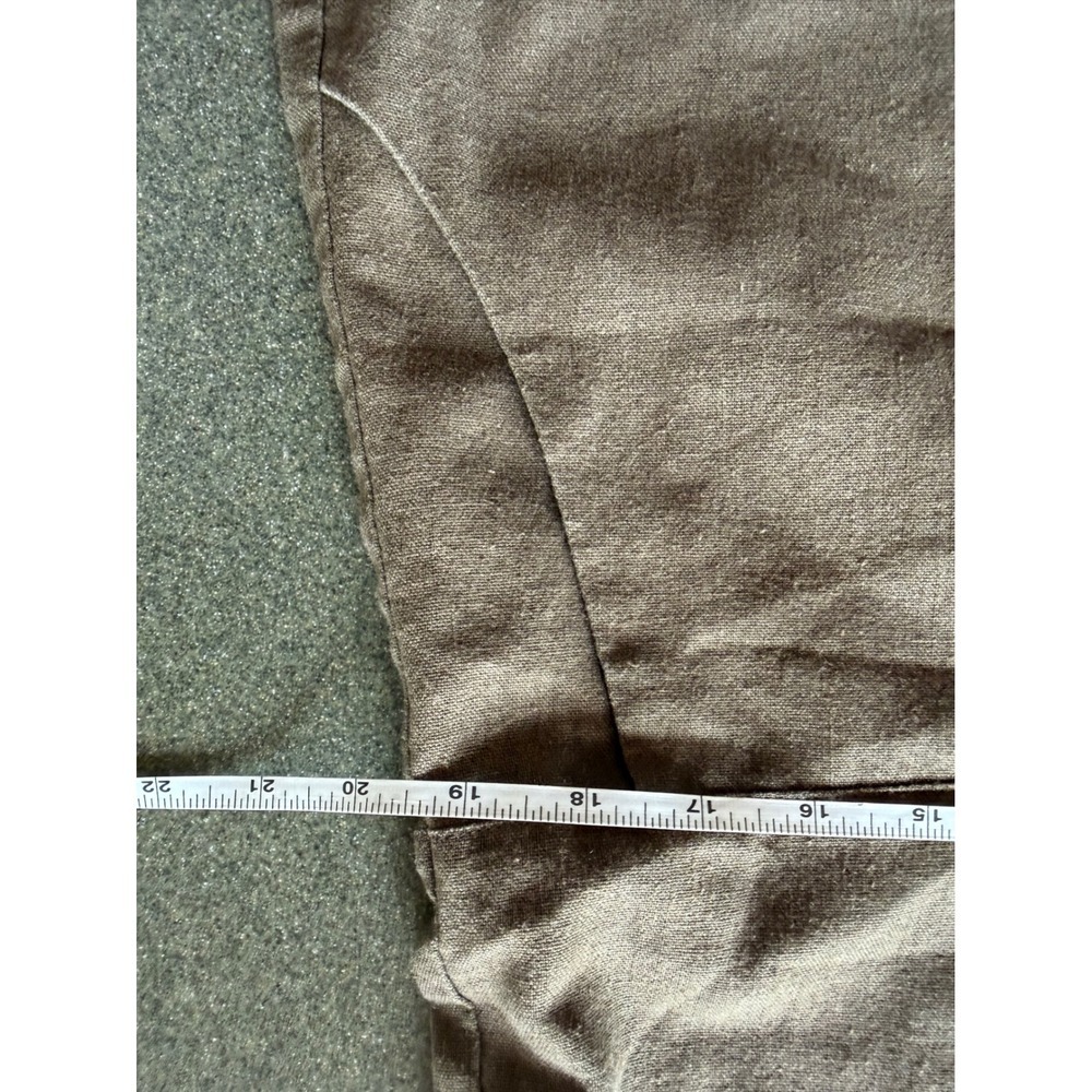 Natural Life Black Linen Blend Overall Romper Sleeveless Bib Pocket Womens L - Picture 8 of 9